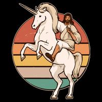 Jesus Riding Unicorn Funny Vintage Apron