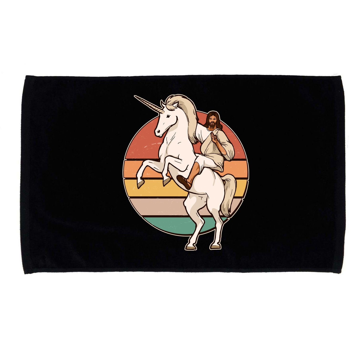 Jesus Riding Unicorn Funny Vintage Microfiber Hand Towel
