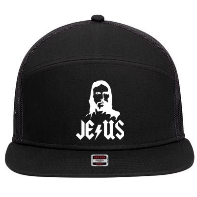 Jesus Rocks 7 Panel Mesh Trucker Snapback Hat
