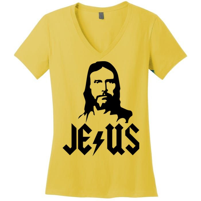 Jesus Rocks Women's V-Neck T-Shirt