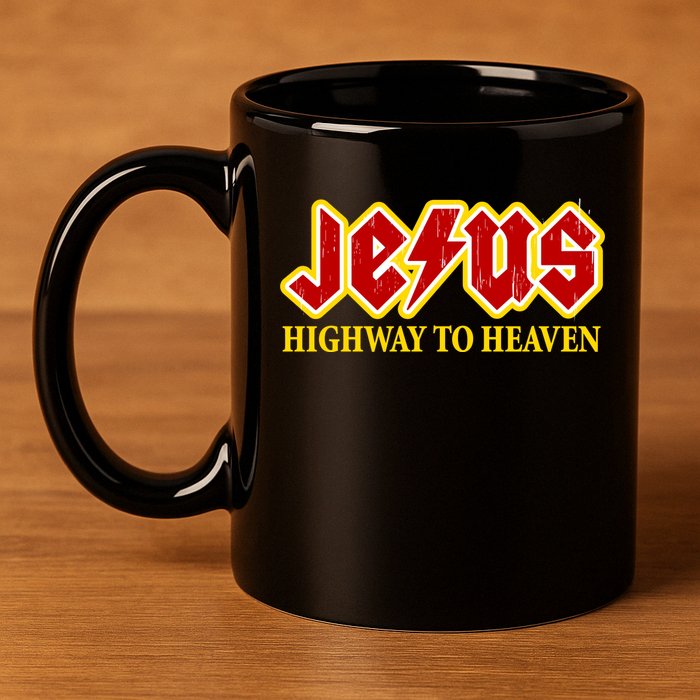 Jesus Rocks Highway To heaven 11oz C Handle Ceramic Mug