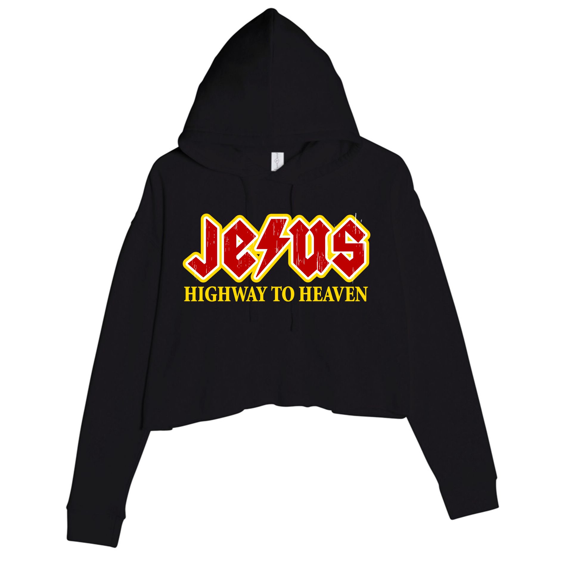Jesus Rocks Highway To heaven Crop Fleece Hoodie