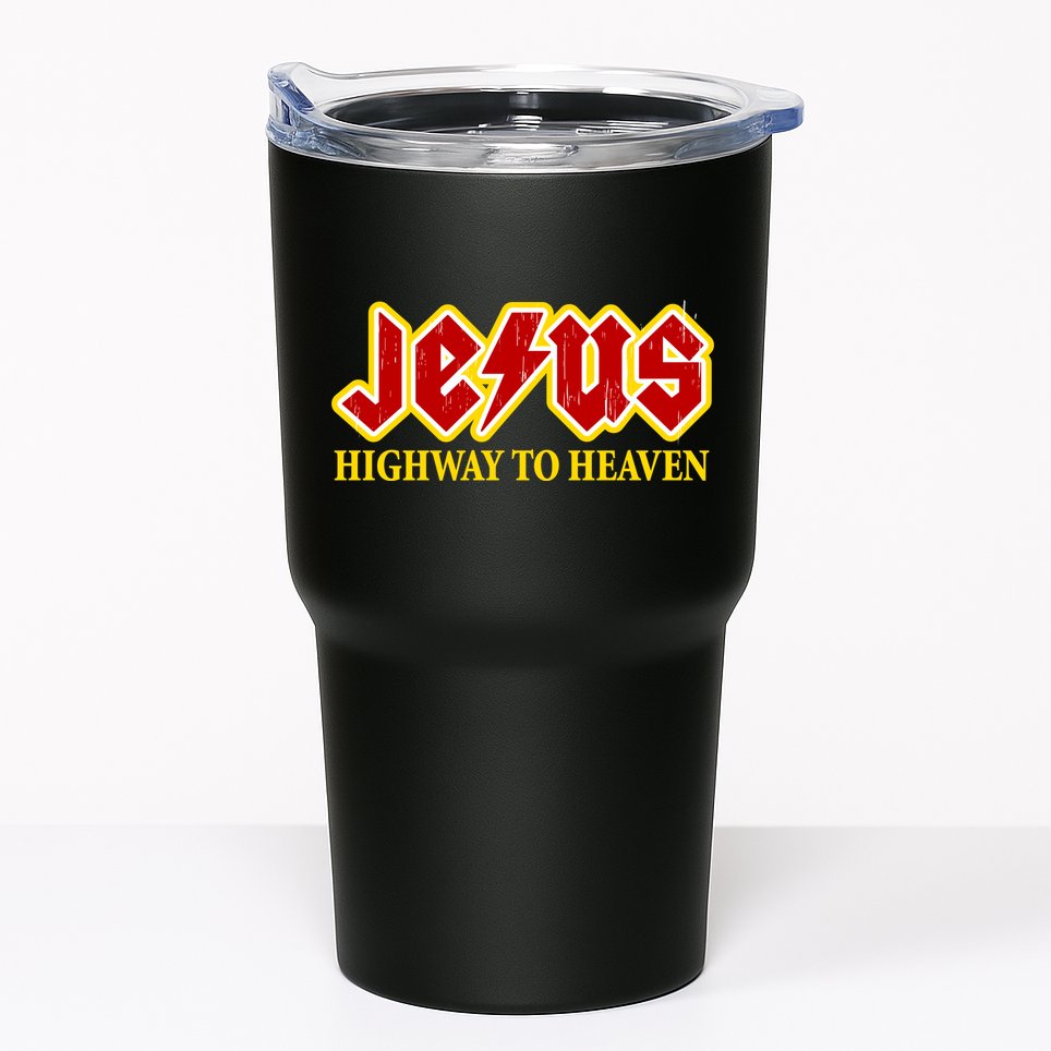 Jesus Rocks Highway To heaven Tumbler