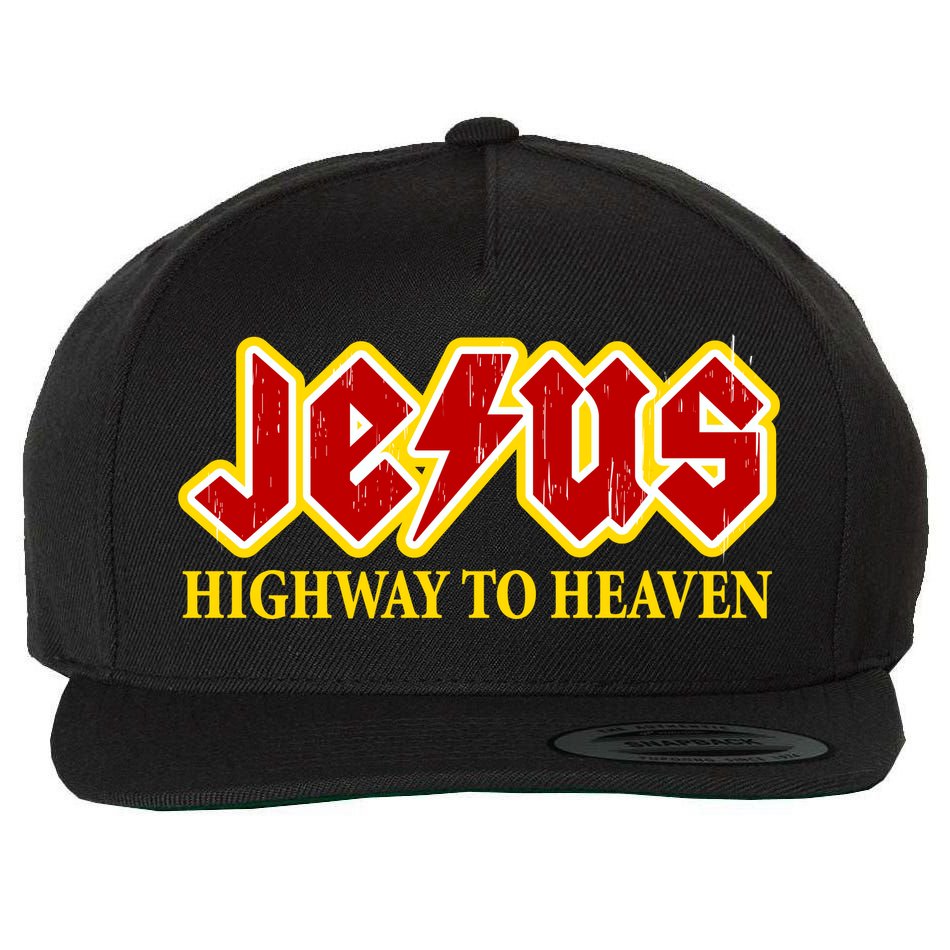 Jesus Rocks Highway To heaven Wool Snapback Cap