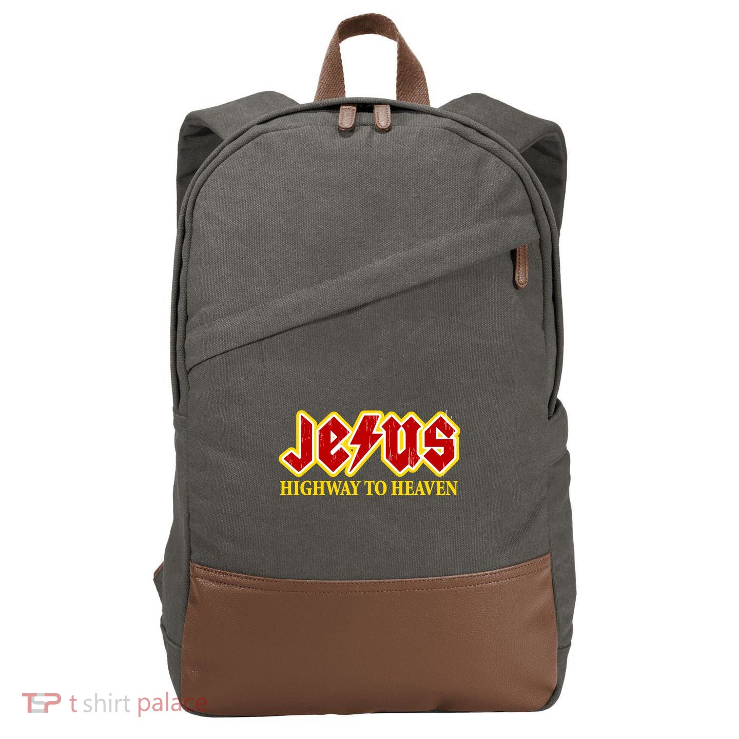 Jesus Rocks Highway To heaven Cotton Canvas Backpack