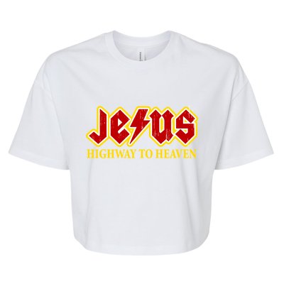 Jesus Rocks Highway To heaven Bella+Canvas Jersey Crop Tee