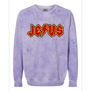 Jesus Rocks Logo Colorblast Crewneck Sweatshirt