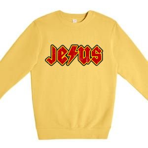 Jesus Rocks Logo Premium Crewneck Sweatshirt