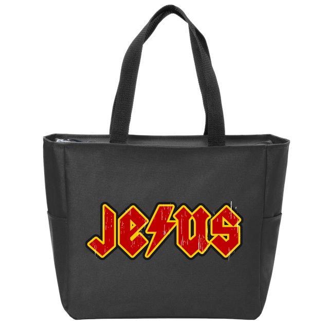 Jesus Rocks Logo Zip Tote Bag