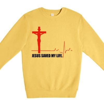 Jesus Saved My Life Premium Crewneck Sweatshirt