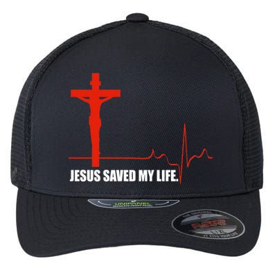 Jesus Saved My Life Flexfit Unipanel Trucker Cap