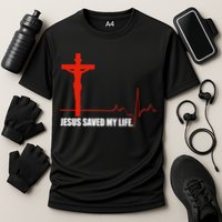 Jesus Saved My Life Cooling Performance Crew T-Shirt