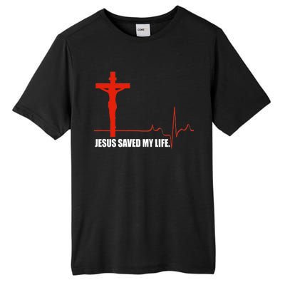 Jesus Saved My Life Tall Fusion ChromaSoft Performance T-Shirt