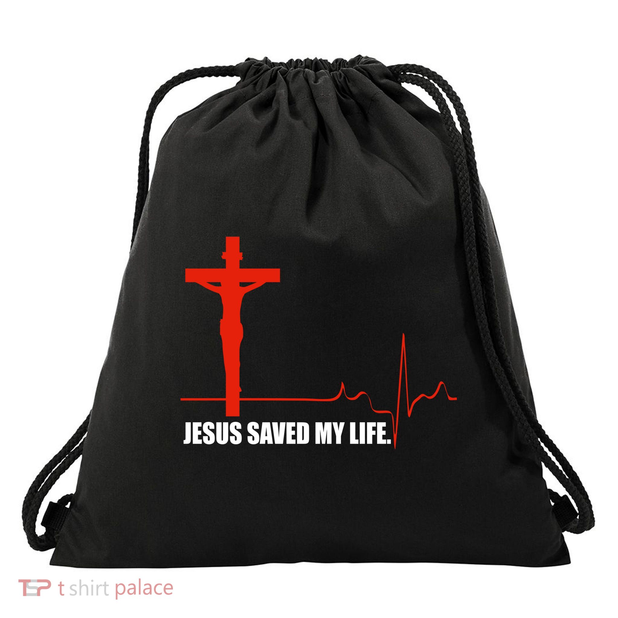 Jesus Saved My Life Drawstring Bag