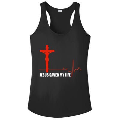 Jesus Saved My Life Ladies PosiCharge Competitor Racerback Tank