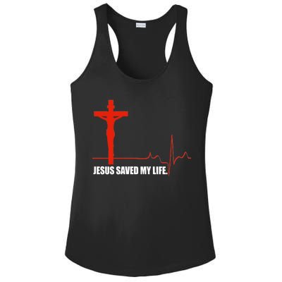 Jesus Saved My Life Ladies PosiCharge Competitor Racerback Tank