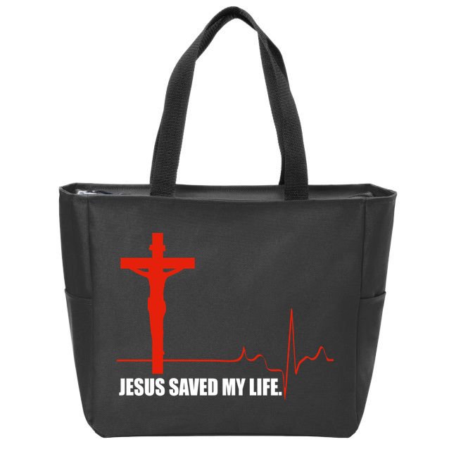 Jesus Saved My Life Zip Tote Bag