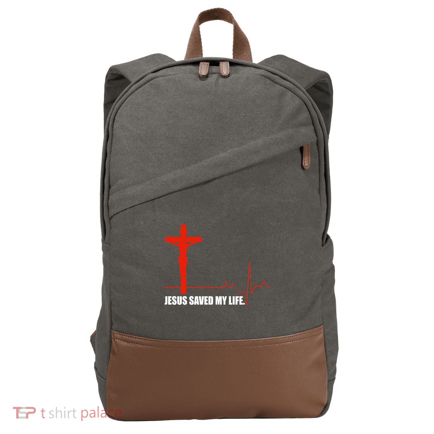 Jesus Saved My Life Cotton Canvas Backpack