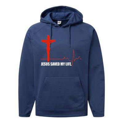 Jesus Saved My Life Performance Fleece Hoodie