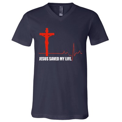 Jesus Saved My Life V-Neck T-Shirt