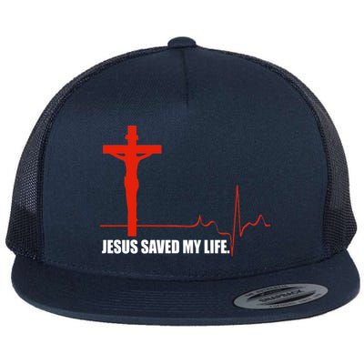 Jesus Saved My Life Flat Bill Trucker Hat