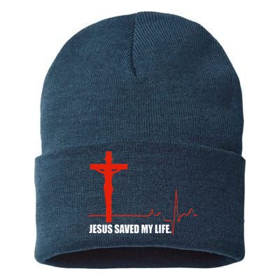 Jesus Saved My Life Sustainable Knit Beanie