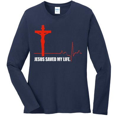 Jesus Saved My Life Ladies Long Sleeve Shirt