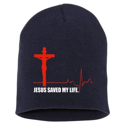 Jesus Saved My Life Short Acrylic Beanie