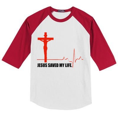 Jesus Saved My Life Kids Colorblock Raglan Jersey