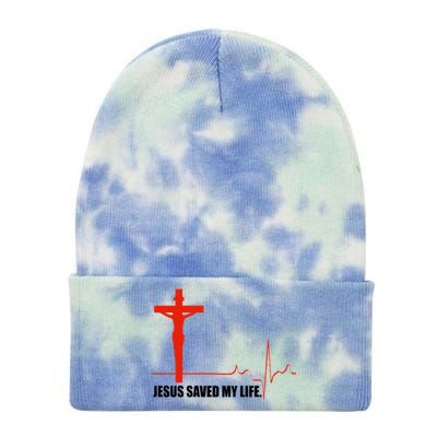 Jesus Saved My Life Tie Dye 12in Knit Beanie