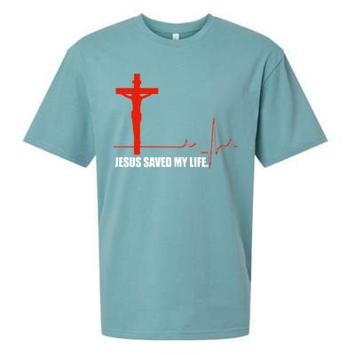 Jesus Saved My Life Sueded Cloud Jersey T-Shirt