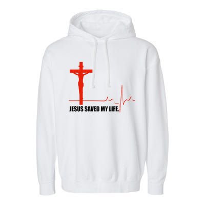 Jesus Saved My Life Garment-Dyed Fleece Hoodie