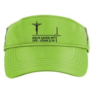 Jesus Saved My Life John 3:16 Heartbeat Adult Drive Performance Visor