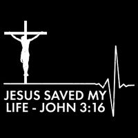 Jesus Saved My Life John 3:16 Heartbeat Cooling Performance Crew T-Shirt
