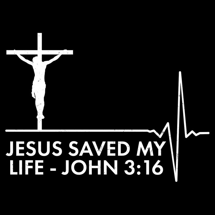 Jesus Saved My Life John 3:16 Heartbeat Cooling Performance Crew T-Shirt