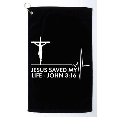 Jesus Saved My Life John 3:16 Heartbeat Golf Towel
