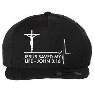 Jesus Saved My Life John 3:16 Heartbeat Wool Snapback Cap