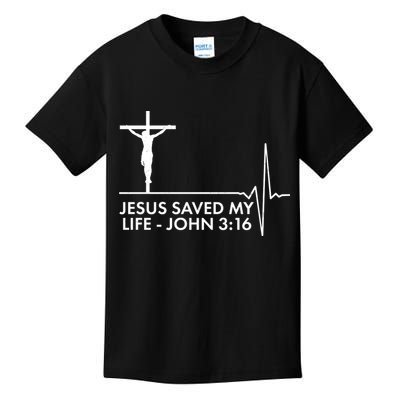 Jesus Saved My Life John 3:16 Heartbeat Kids T-Shirt
