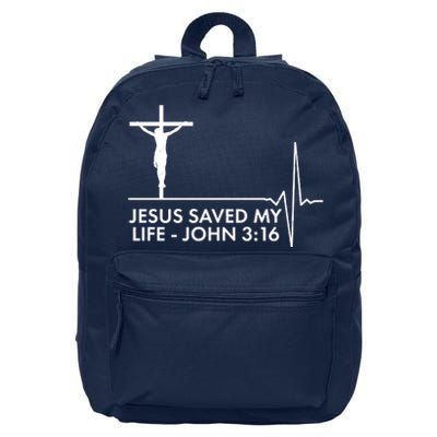 Jesus Saved My Life John 3:16 Heartbeat 16 in Basic Backpack