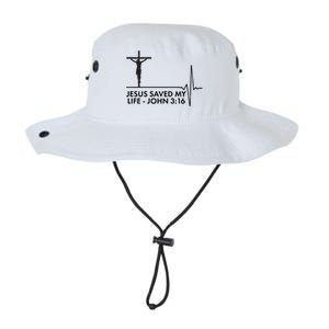 Jesus Saved My Life John 3:16 Heartbeat Legacy Cool Fit Booney Bucket Hat