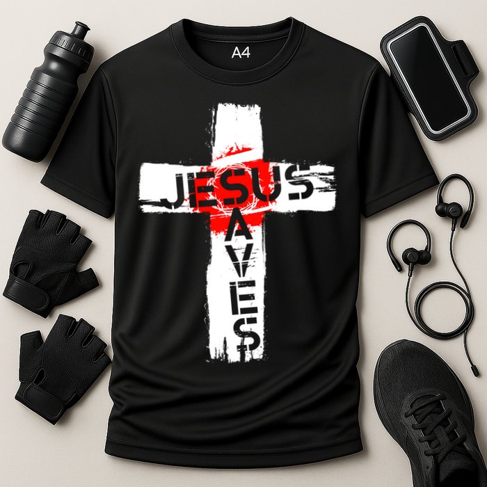 Jesus Saves Cooling Performance Crew T-Shirt