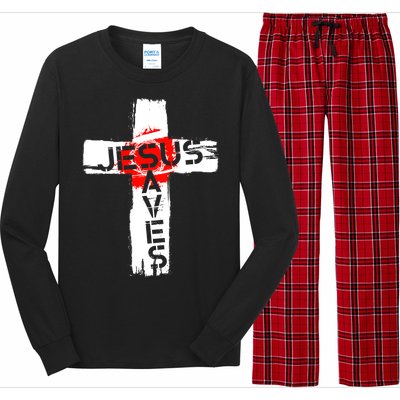 Jesus Saves Long Sleeve Pajama Set