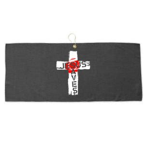 Jesus Saves Large Microfiber Waffle Golf Towel