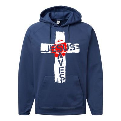 Jesus Saves Performance Fleece Hoodie