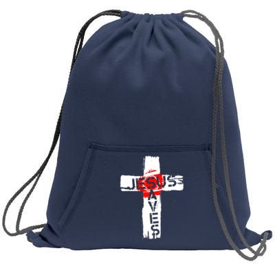 Jesus Saves Sweatshirt Cinch Pack Bag