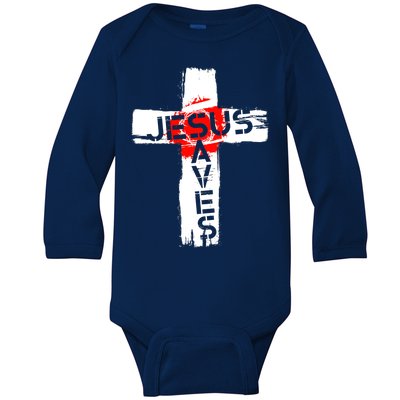 Jesus Saves Baby Long Sleeve Bodysuit