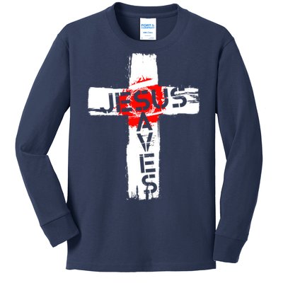 Jesus Saves Kids Long Sleeve Shirt