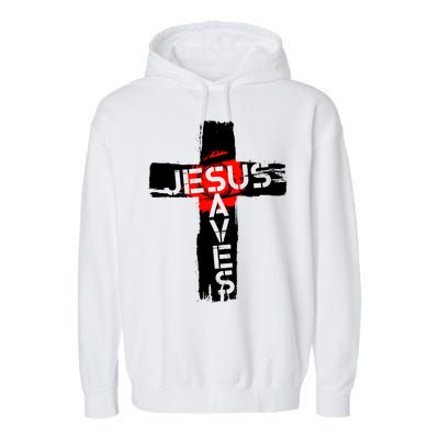 Jesus Saves Garment-Dyed Fleece Hoodie