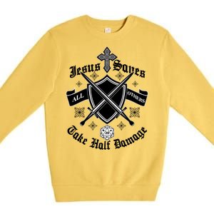 Jesus Saves All Others Take Half Damage DnD Game Premium Crewneck Sweatshirt