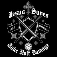 Jesus Saves All Others Take Half Damage DnD Game Cooling Performance Long Sleeve Crew